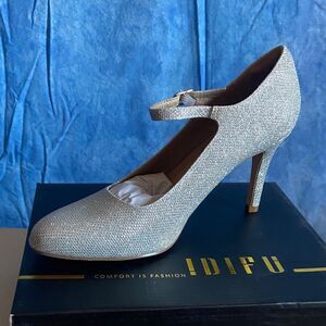 IDIFU Women's Sparkling Silver Heels, 13G-136S002